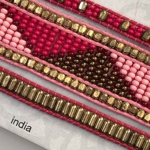 NWT Pink House handmade bead adjustable bracelet